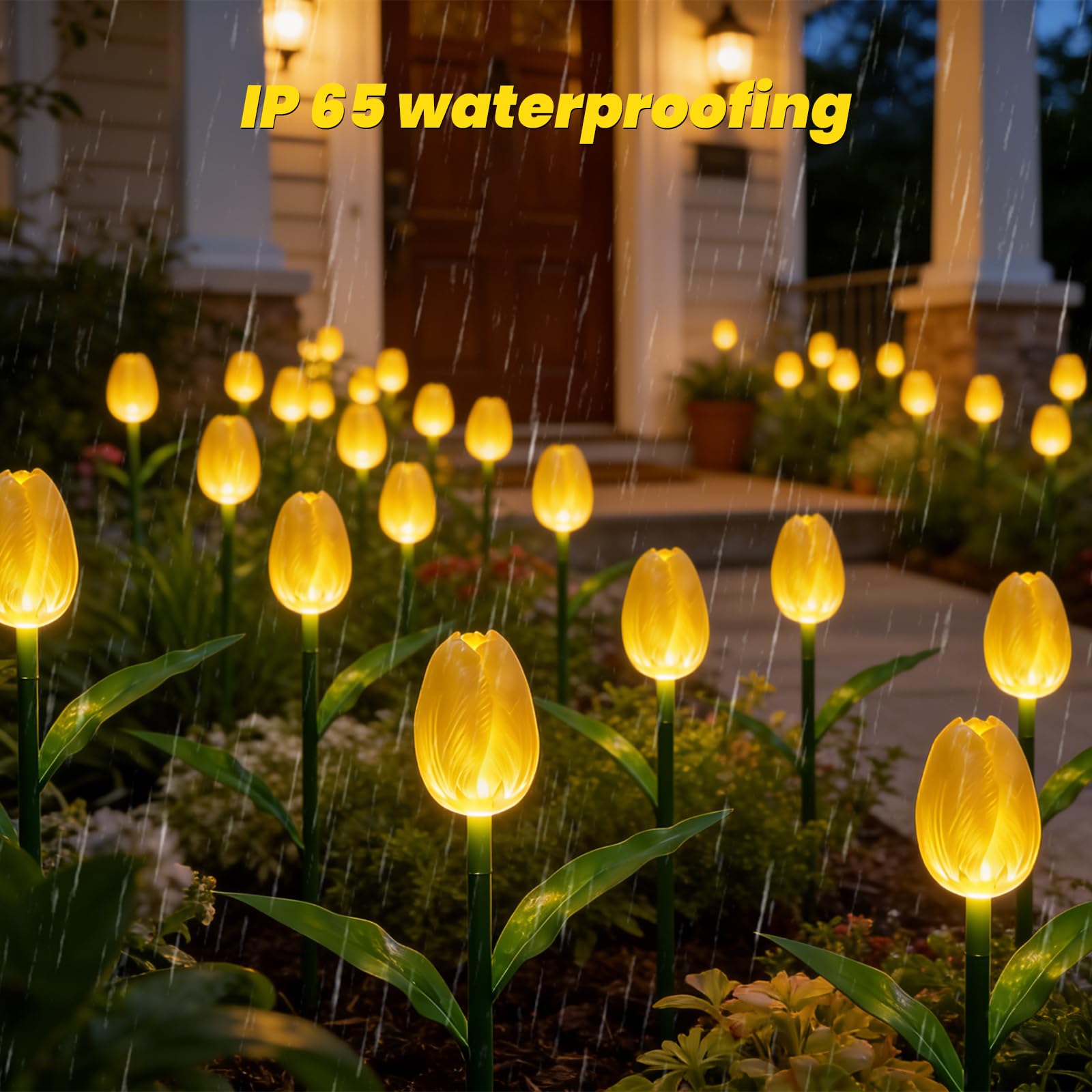 Luci solari per esterni, impermeabili, confezione da 6 pezzi, fiori di tulipano luminosi con regali da giardino, decorazioni per cortile, regali di fiori artificiali per mamma, feste, casa