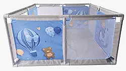 Cercadinho quadrado balão e Girafa - Styll baby Azul