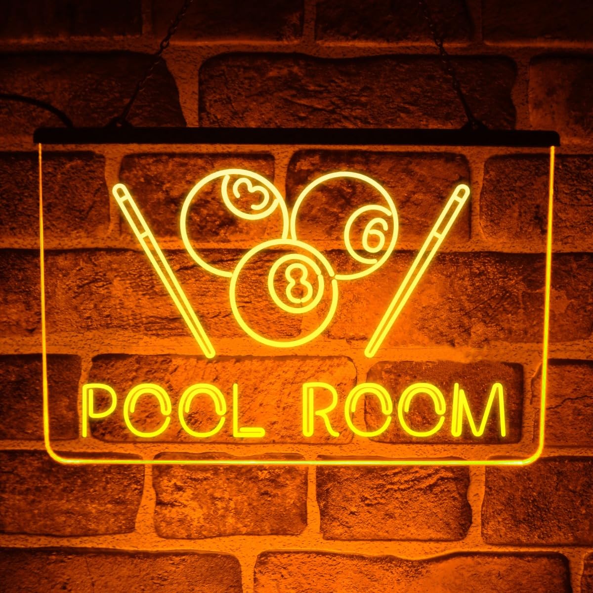 Pool Room LED Neon Light Up Sign | Snooker & Billiards Room, Man Cave or Games Room Wall Décor | Multicolour USB Powered (Multicolour)