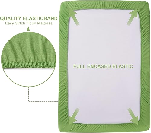 Miniatura 30 de TILLYOU Paquete de 2 sábanas bajeras para cuna, sábana bajera de microfibra de punto jersey suave para bebé, sábana portátil de mini paquete y Gris