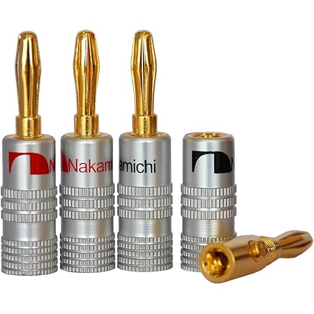 nakamichi ナカミチ Nakamichi 24K 金メッキ バナナプラグ 8本セット