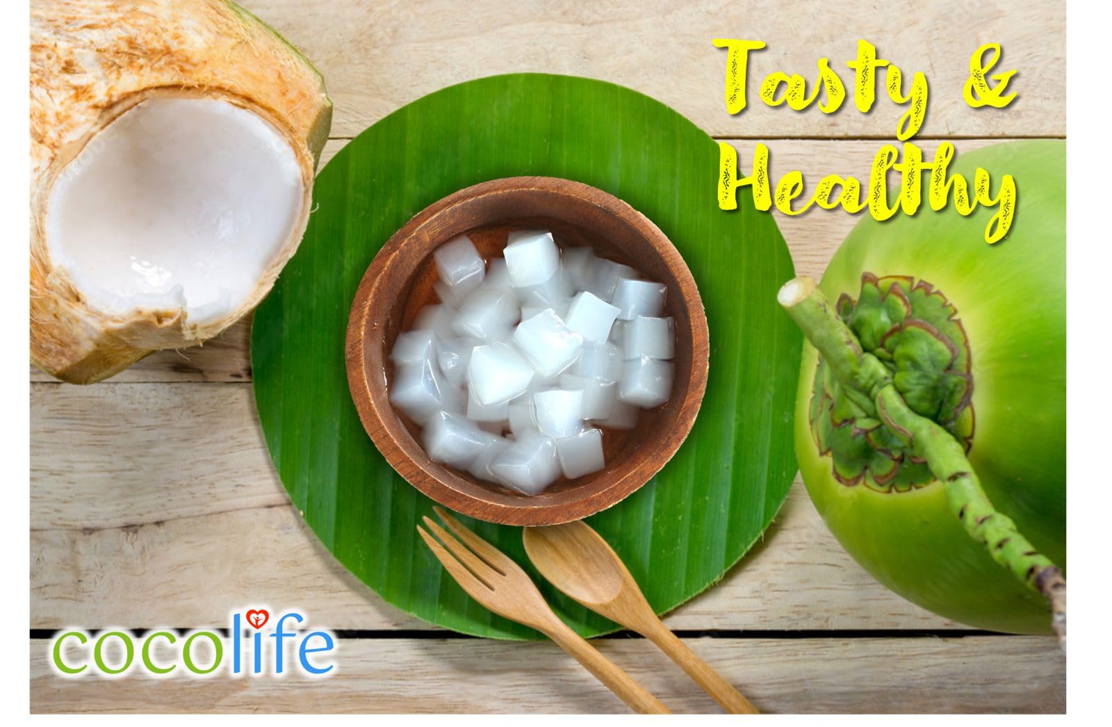 Cocolife Nata De Coco 10mm Coconut Jelly (1kg) | Premium Chewy Coconut Cubes | Ready-to-Eat Dessert Topping | Perfect for Bubble Tea, Fruit Bowls, Ice Cream & Drinks | Refreshing Low-Fat Tropical Snack - Image 2 thumbnail