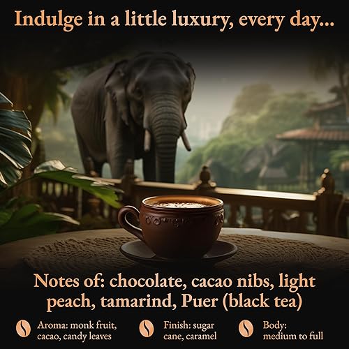 Miniatura 14 de Black Ivory Coffee – El café más raro y caro del mundo. Café fresco y exótico tostado entero hecho de 100 % Arábica, naturalmente refinado por