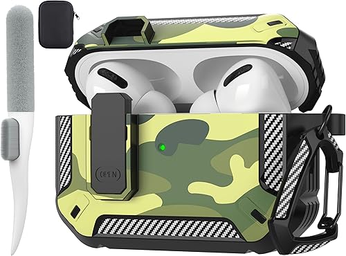 Vista 33 de Maxjoy Funda Protectora para AirPods de 2ª Generación, Funda para AirPods con Cerradura Gen 2 Carcasa Rígida Resistente a Prueba de Golpes Cubierta