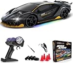 Remote Control Car RC Drift Car 2.4GHz 1:24 4WD 15KM/H High Speed Racing Sport Car with LED Lights Drifting Tire Racing Sport Toy for Adults Boys Girls Kids Gift 2Pcs Rechargeable Batteries