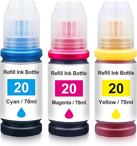 Repuesto de tinta compatible con GI20 para impresora GI 20 GI20 GI-20 GI-20C GI-20M GI-20Y para impresora Canon PIXMA G7020 G6020 G5020, GI20 cian