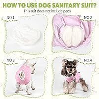 Vista 5 de Pañales para perros, mameluco de período para hembras, bragas sanitarias para perras, pañales térmicos para perros pequeños y medianos, puntos