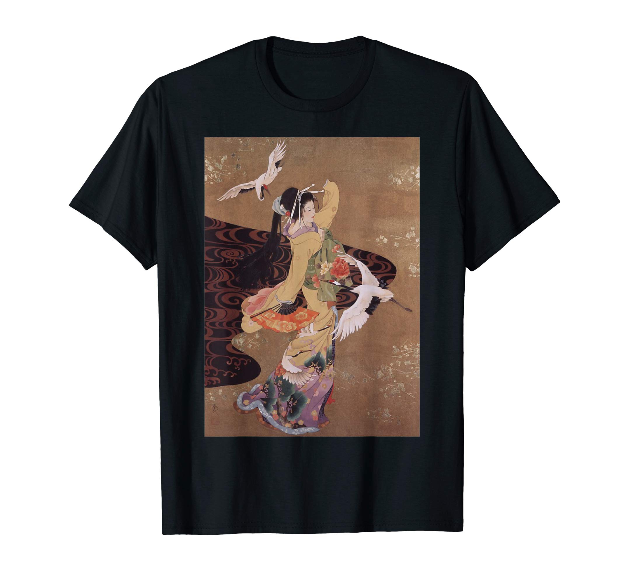 Japanese Retro Clothing CoDance of Cranes Japanese Retro Art T-ShirtOEKO-TEX STANDARD 100