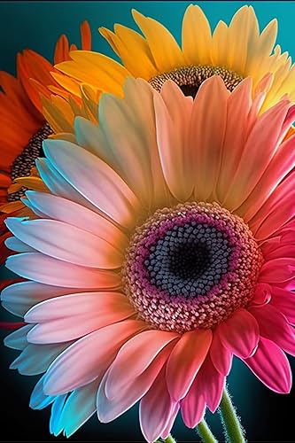 Kit de pintura de diamante de 16 x 24 pulgadas, pintura de diamantes de margaritas de colores grandes 5D para principiantes, artesanías hechas a