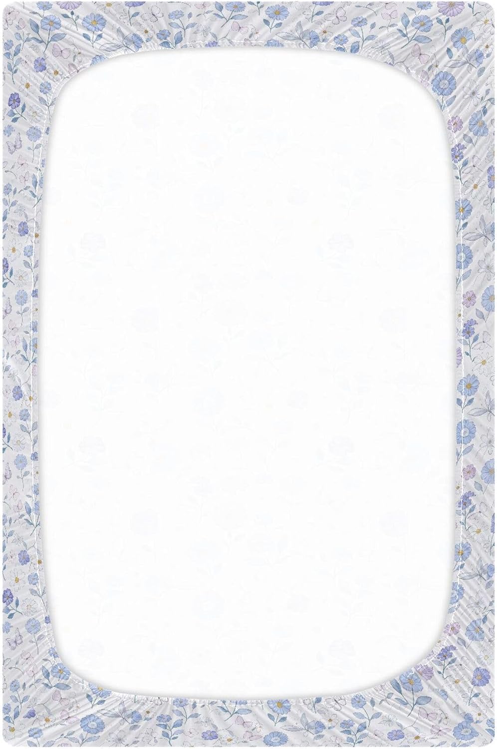 Purple Butterfly Floral Baby Crib Sheets 52'' x 28'' Breathable Kids Boys Crib Bedding Sets for Baby Bedding