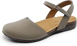 DREAM PAIRS Women's Flat Sandals Cork Round Toe Footbed with Ankle Strap and Arch Support for Casual Work Office Slingback Dress Shoes