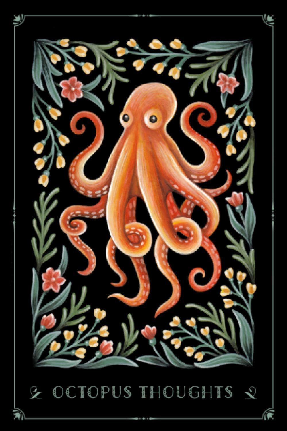 Octopus Thoughts: Folk Art Notebook 6x9 Blank Lined 120 Pages