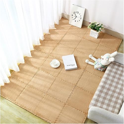 Miniatura 1 de 10 azulejos de alfombra entrelazados, baldosas de espuma de felpa de 12 x 12 pulgadas, tapete cuadrado esponjoso de juego, tapete de yoga para