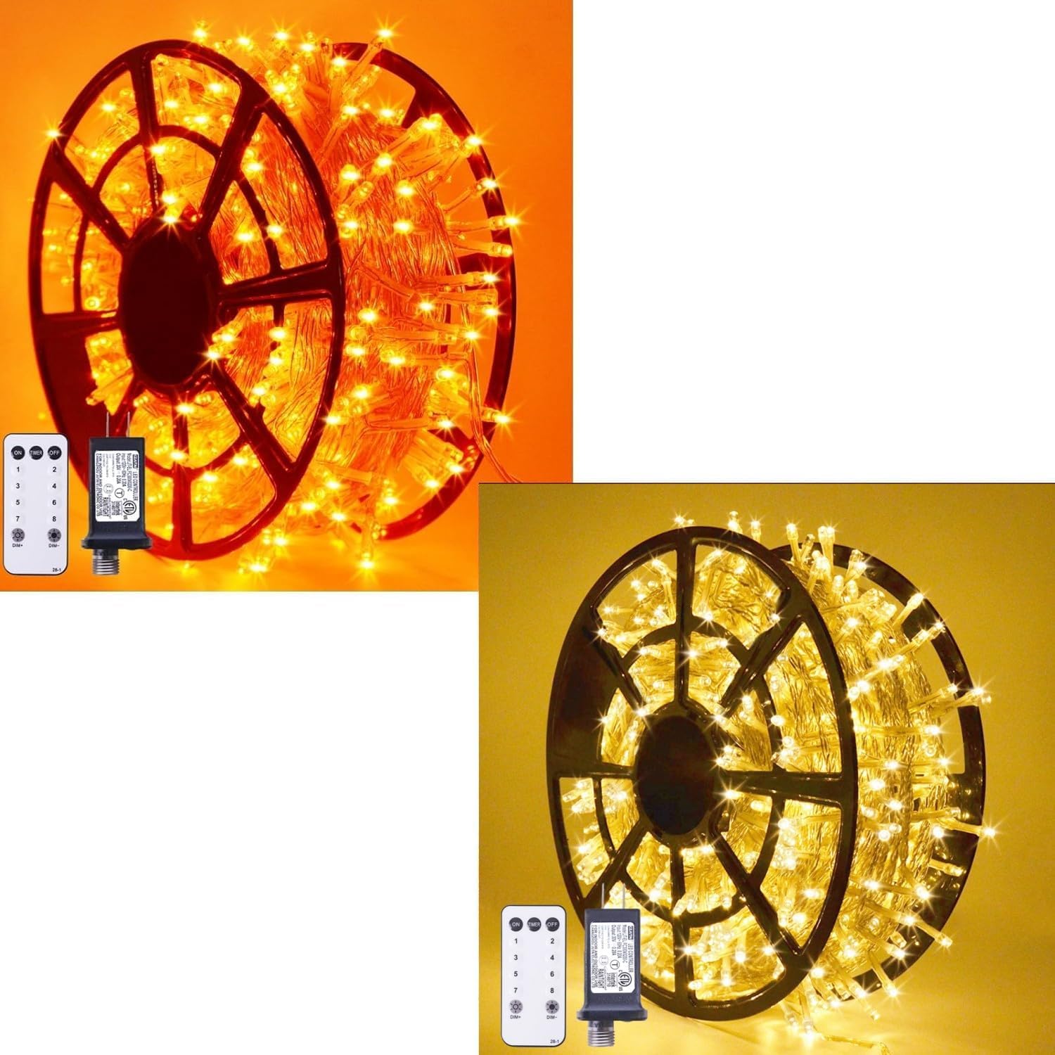 JMEXSUSS 600 LED Orange Halloween Lights Outdoor 600 LED Christmas