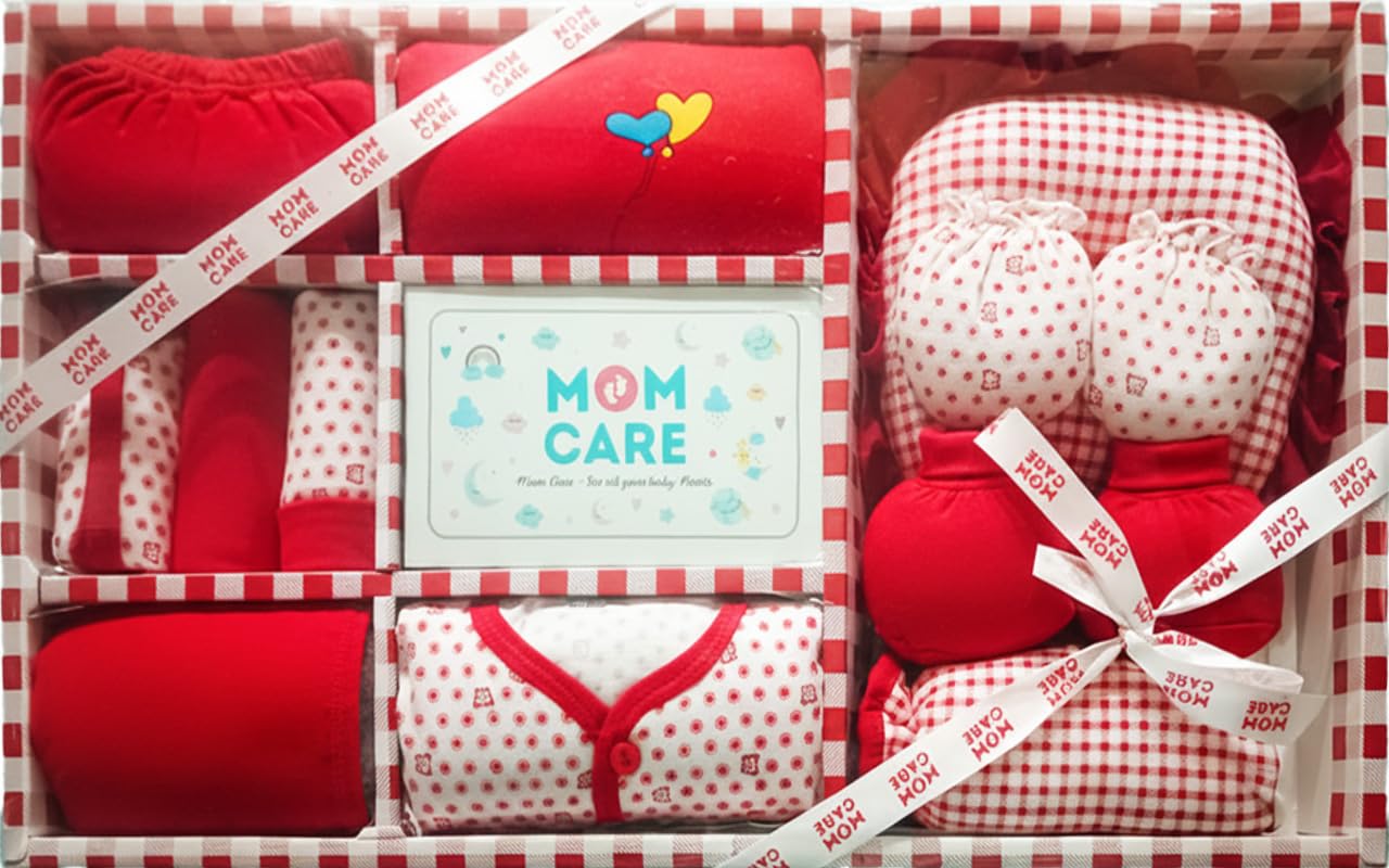 MOM CARE Newborn Gift Set Has All Born Baby Items for Both Newly Born Baby Boy or Girl for or Girls Unisex 11 pcs Set Pink