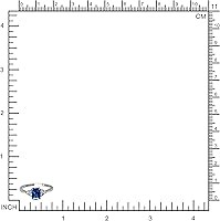 Vista 2 de Silvershake Anillo de compromiso de plata de ley 925 chapada en oro blanco o amarillo con piedra natal con forma octágona, de 0.276 x 0.197 in