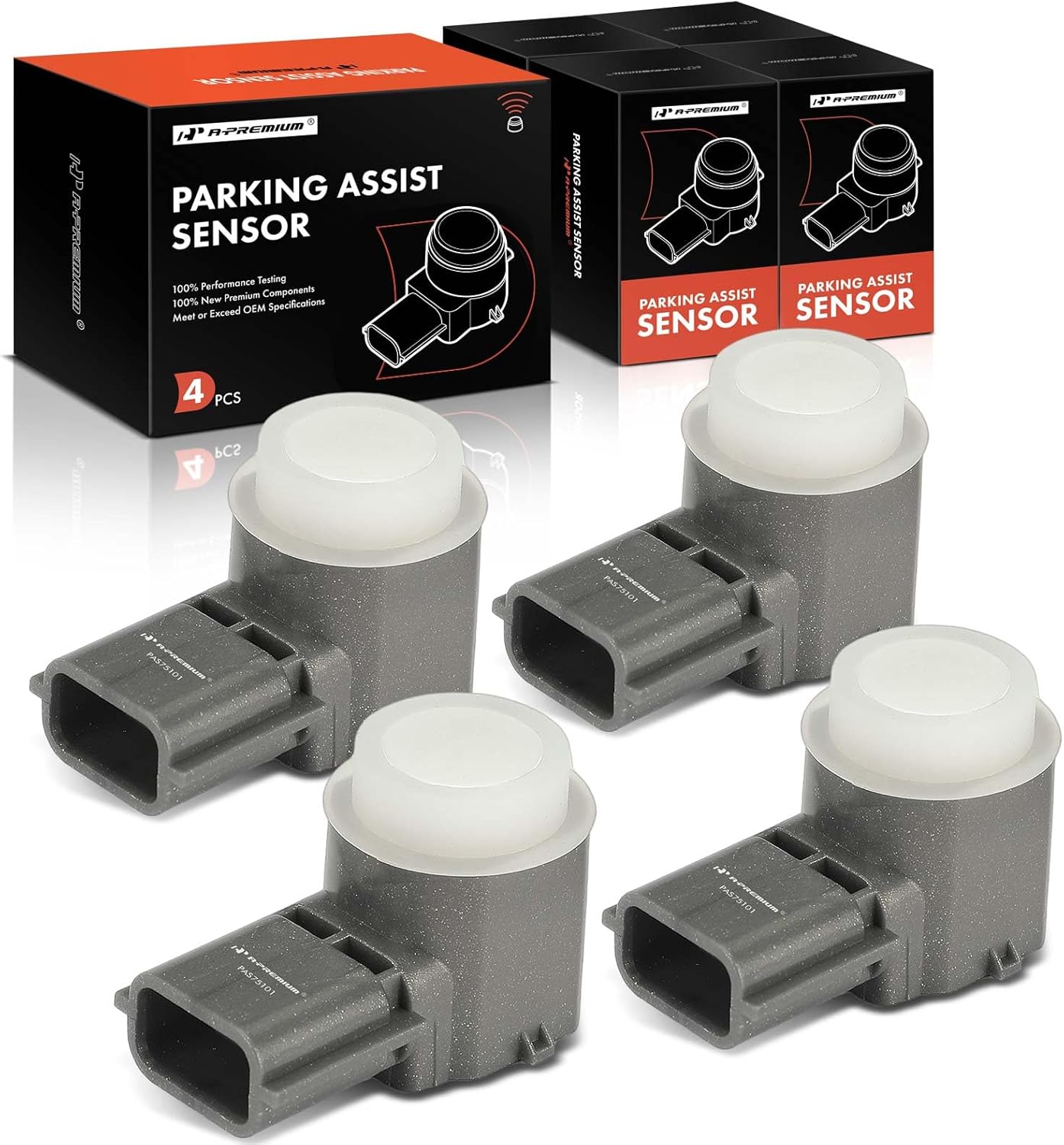 A-Premium 4-PC Reverse Backup Parking Assist Sensor Compatible with Select Nissan and Infiniti Models - Altima 2015-2018, Maxima 2016-2018, QX60, Q50, QX80, QX50, Q60, Q70, Q70L, Replace# 25994EZ01B