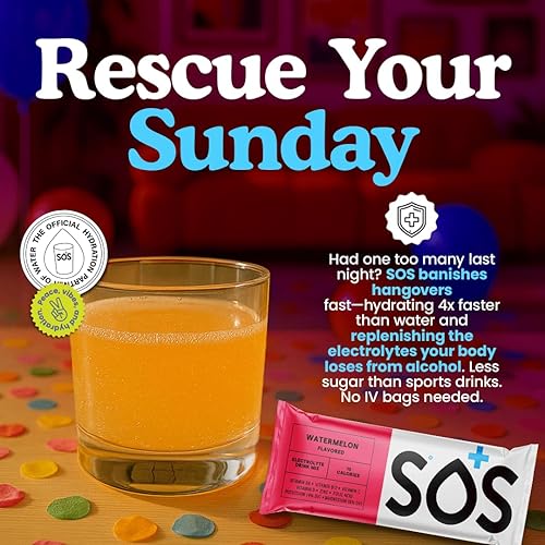 Miniatura 6 de SOS Mezcla de bebida en polvo de electrolitos de hidratación  20 porciones  Vitaminas esenciales  Bajo en azúcar  Suplemento de hidratación apto