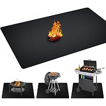 48 x 30 inch Under Grill Mats for Outdoor Grill, Double-Sided Fireproof, Oil and Waterproof Protective Mat for Grass and Deck, Outerdoor BBQ Fire Pit Fireplace Mat
