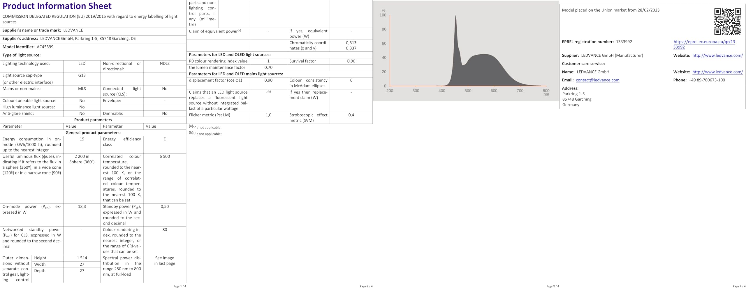 Tubos Led Fluorescente Led Osram Tubo LED T8 SubstiTUBE Value (EM/Mains) Standard Output 6.6W 800lm - 865 Luz De Día | 60cm - Reemplazo 18W Tubo Fluorescente 60 Cm Tubo Led T8 60cm - View #6