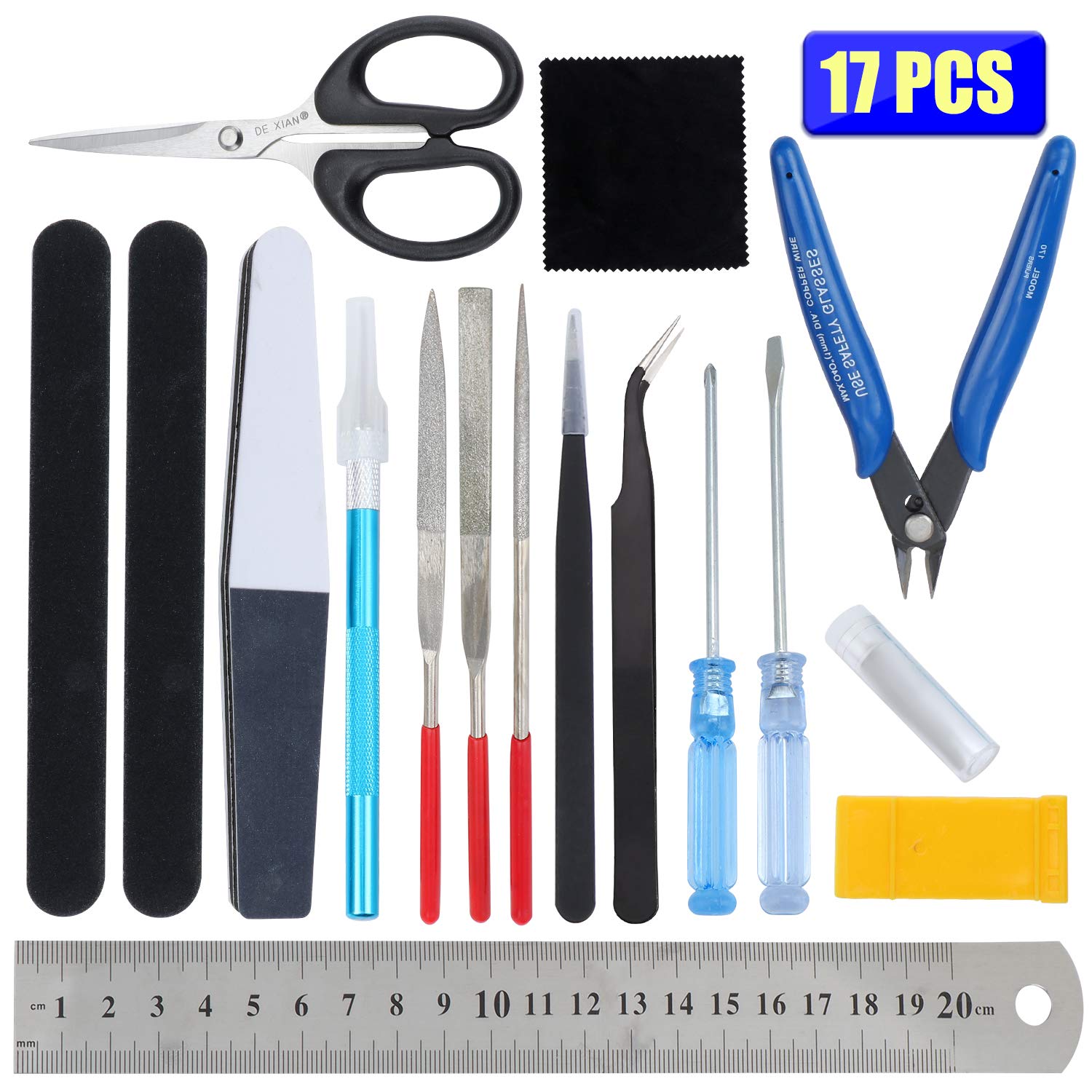 17PCS Gundam Modèle Outils Kit, Outils de Modélisme, Hobby Building Craft Set pour la Réparation et la Fixation de Modèles