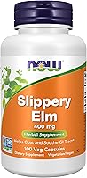 Vista 1 de NOW Supplements, Olmo resbaladizo (Ulmus rubra) 400 mg, Suplemento herbario, 100 cápsulas vegetales