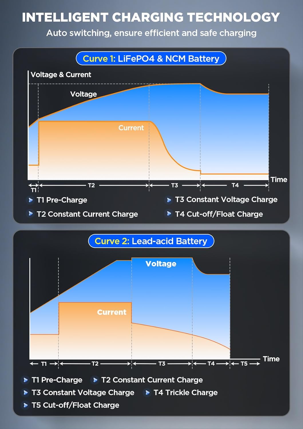 2 Bank Marine Battery Charger 12V 20A(10A/Bank) IP67 Waterproof 14.6V LiFePO4 & Lead-Acid & NCM Lithium Battery Charger 12 Volt 0V Wake Up 12V Charger, Onboard Charger for Boat, Car,RV, Trolling Motor