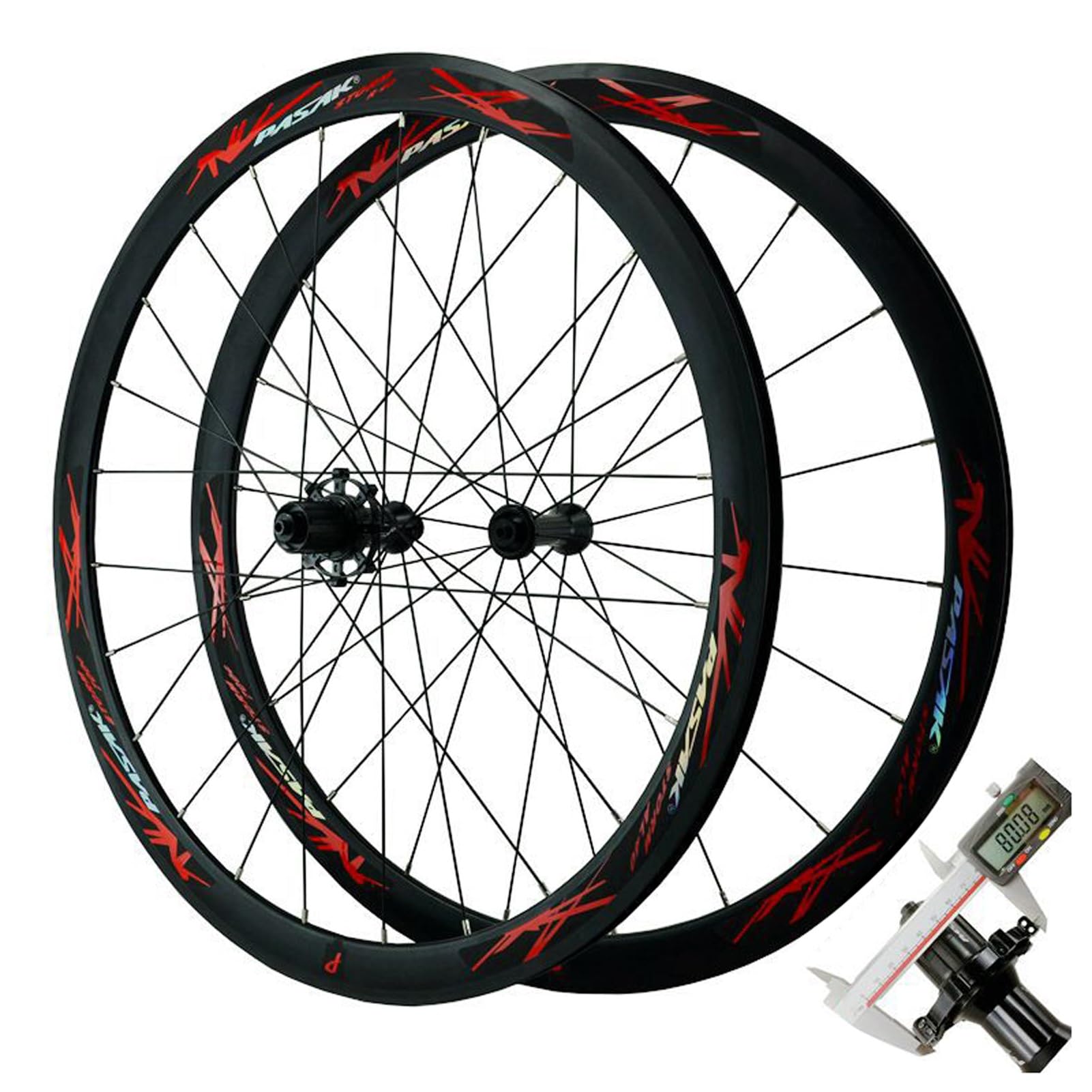 HOMSXPAC 40MM Road Bicycle Wheelset 700C Aluminum Alloy Racing V Brake Rim Quick Release Front & Rear Wheels 24H Bike for 7-11 Speed Cassette