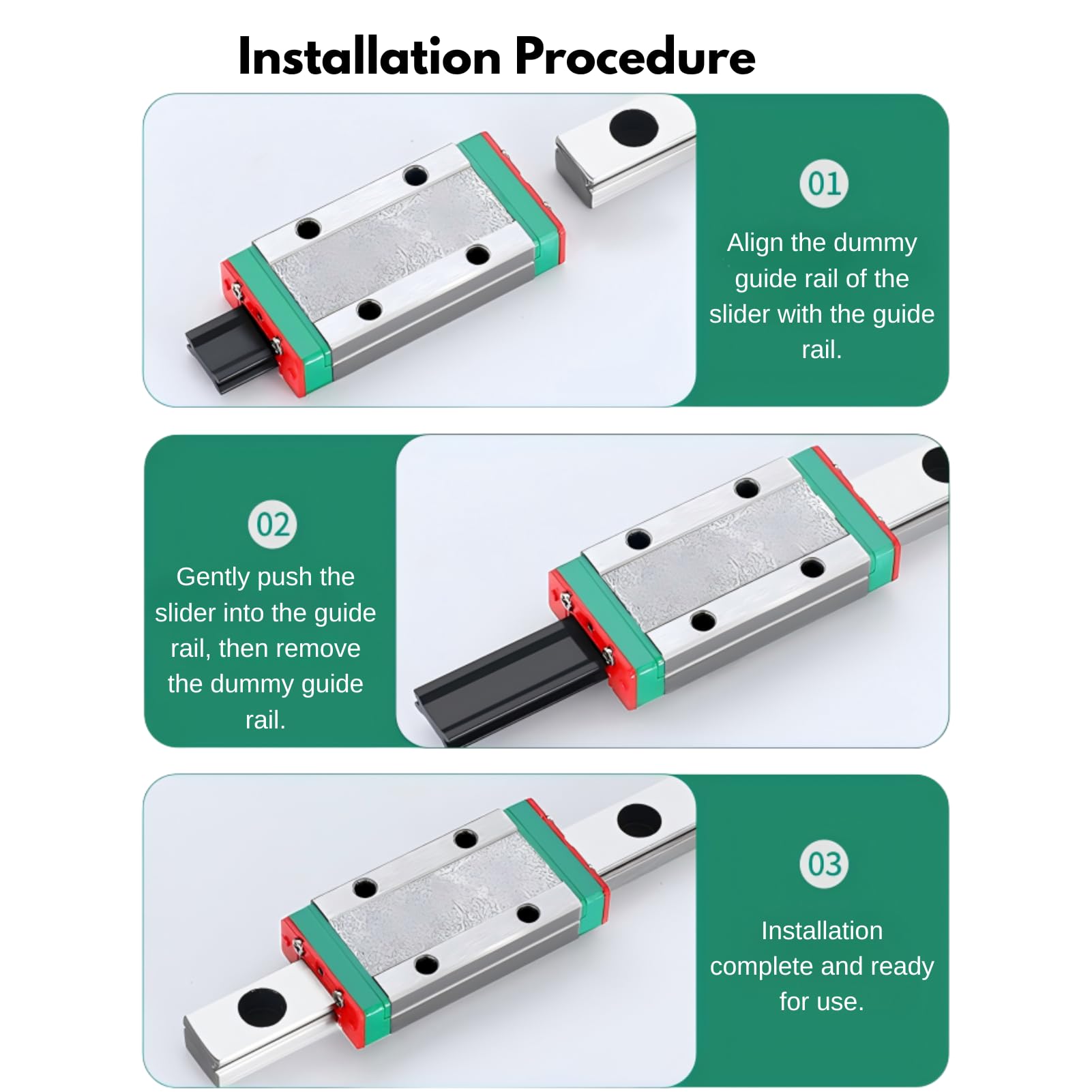 Riel Deslizante en Miniatura MGN12H 150mm Guía Lineal de Acero Inoxidable para Impresora 3D CNC