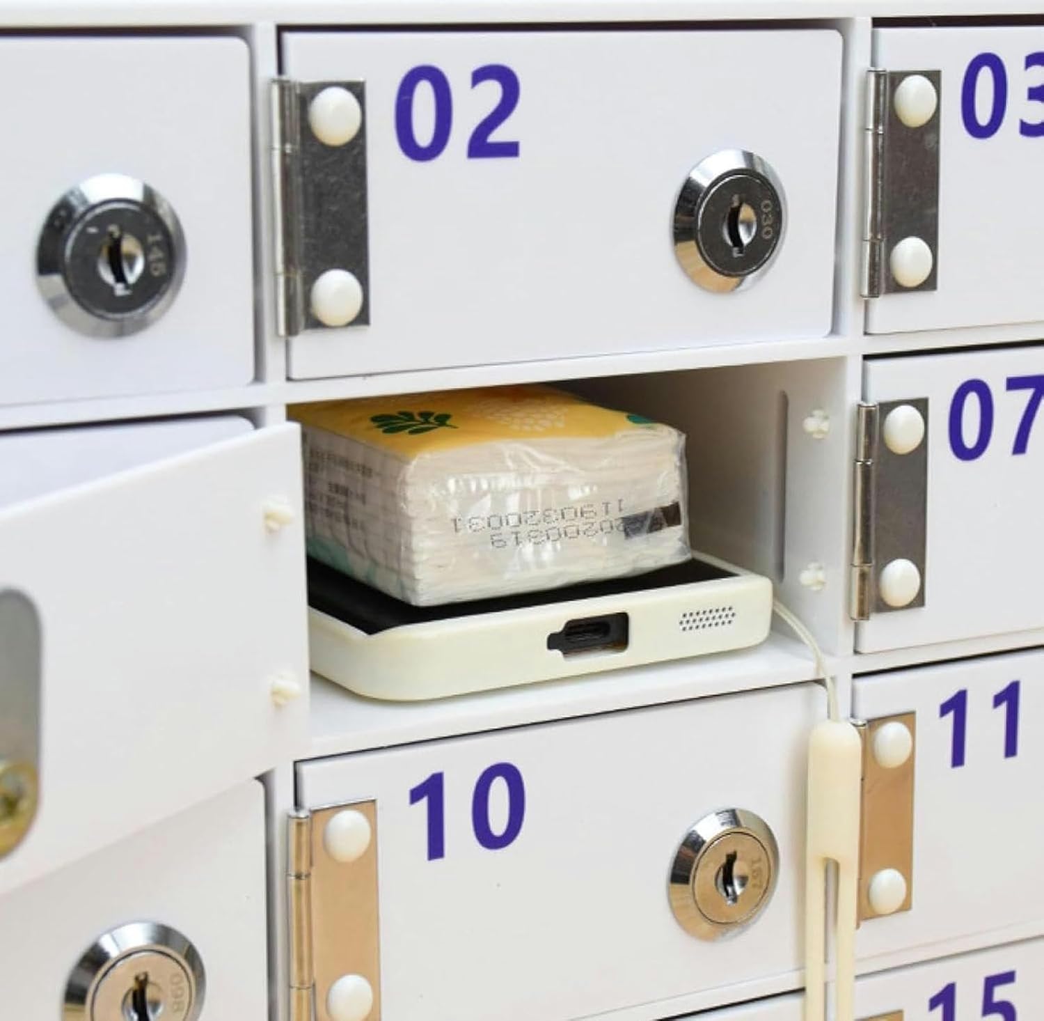 Mobile Phone Storage Cabinet, Lock Box for Cell Phones with Keys, Wall-Mounted Cell Phone Organizer, Secure Cellphone Locker for Office & Classroom Use