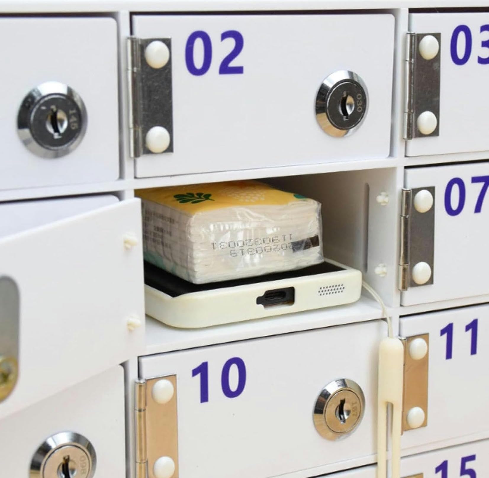 Les Phone Sto Cabinet Supporto da parete per telefono cellulare con 20 slot con chiave Securi per ufficio aula scatola di blocco cellulare per sicurezza Sto