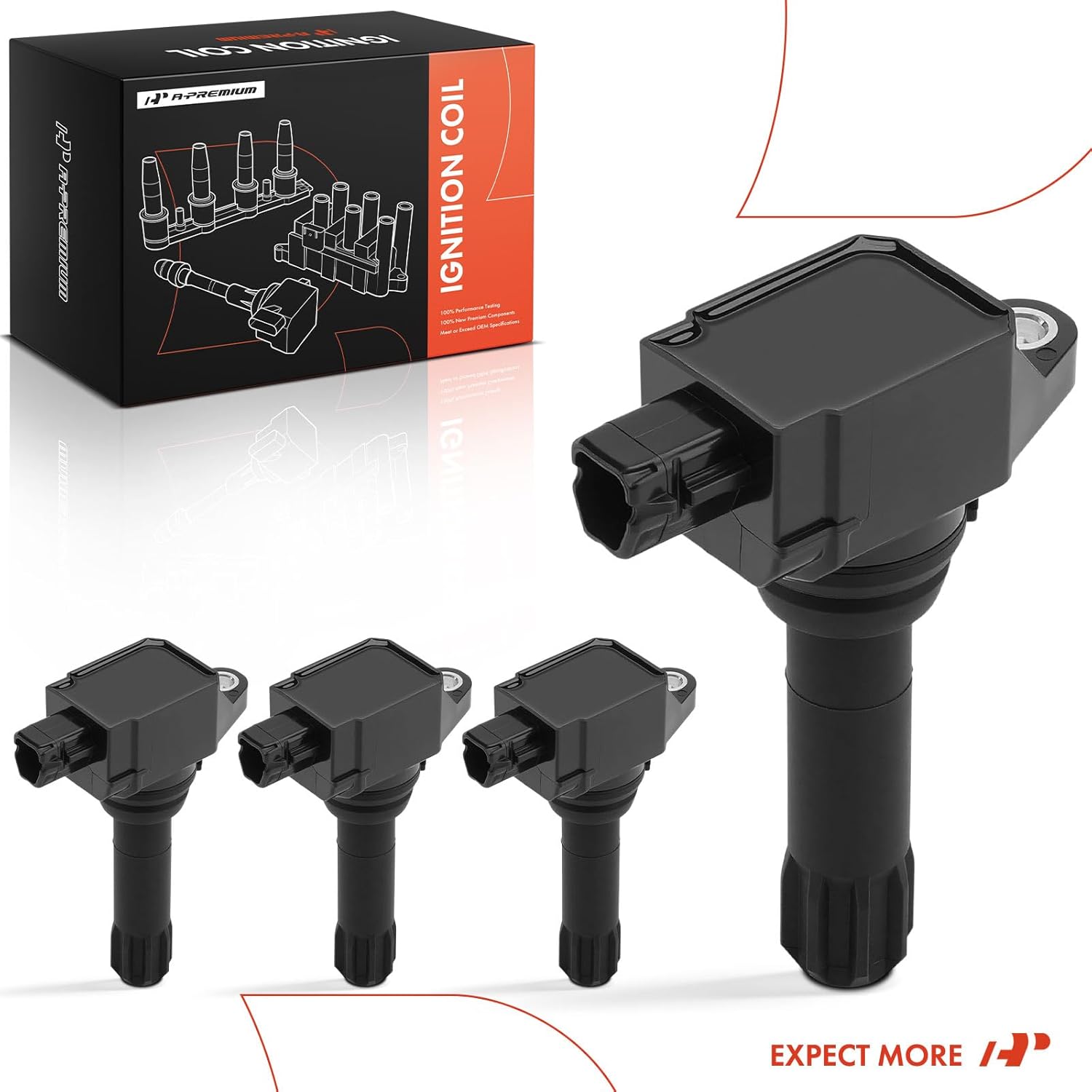 A-Premium Engine Ignition Coil Pack Compatible with Subaru Crosstrek 2018 2019 2020 2021 2022 2023 2024, 2.0L, 4-PC Set