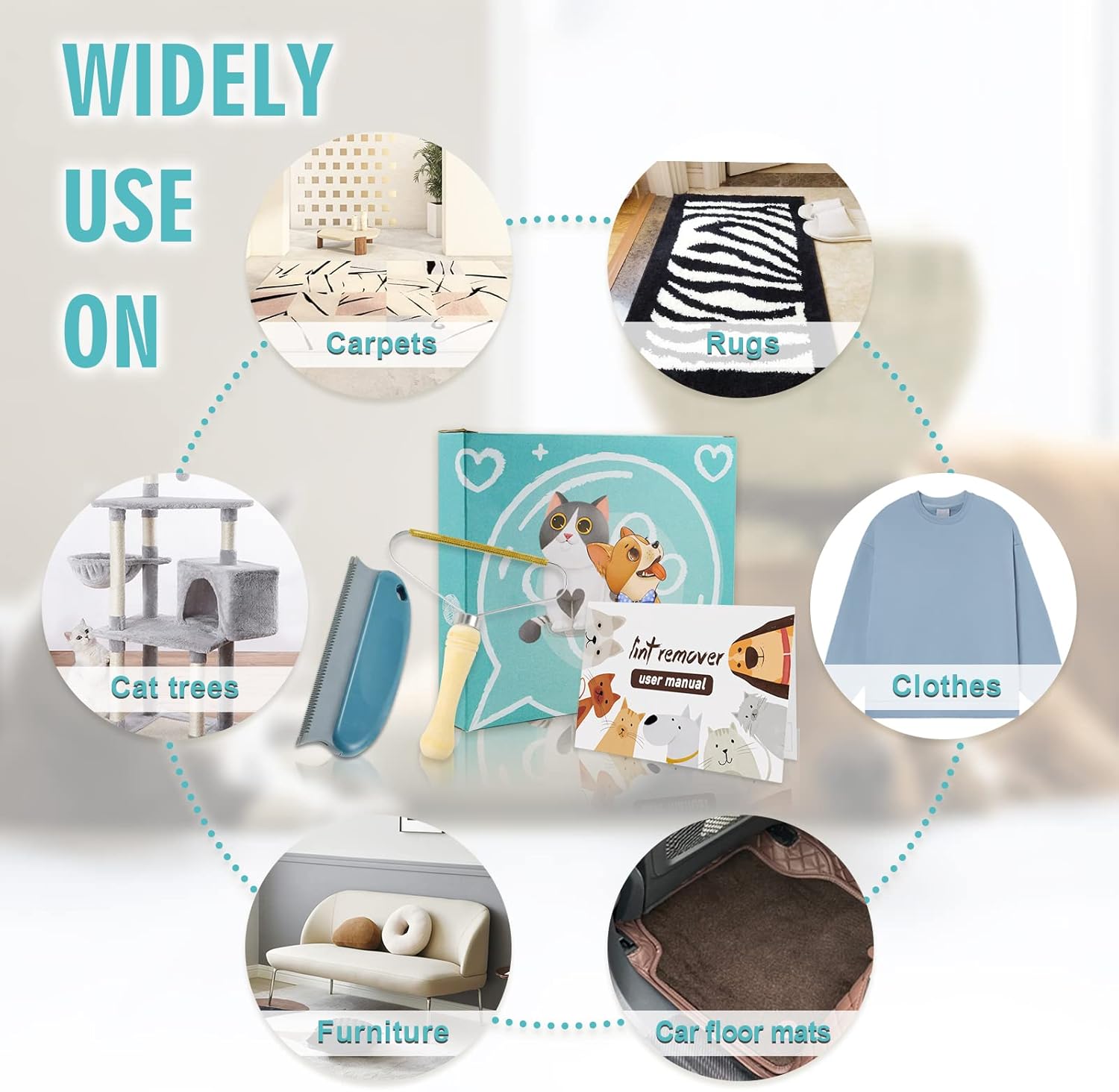 2 Pack Portable Lint Remover for Clothes Fuzz, Reusable Lint Roller for Dog or Pet Hair Remover for Laundry Couch Dust-Lint Shaver for Protecting Carpet, Floor Mat : Health & Household