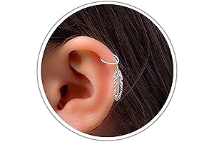 8mm Sterling Silver Native American Silver Feather Hoop Earrings