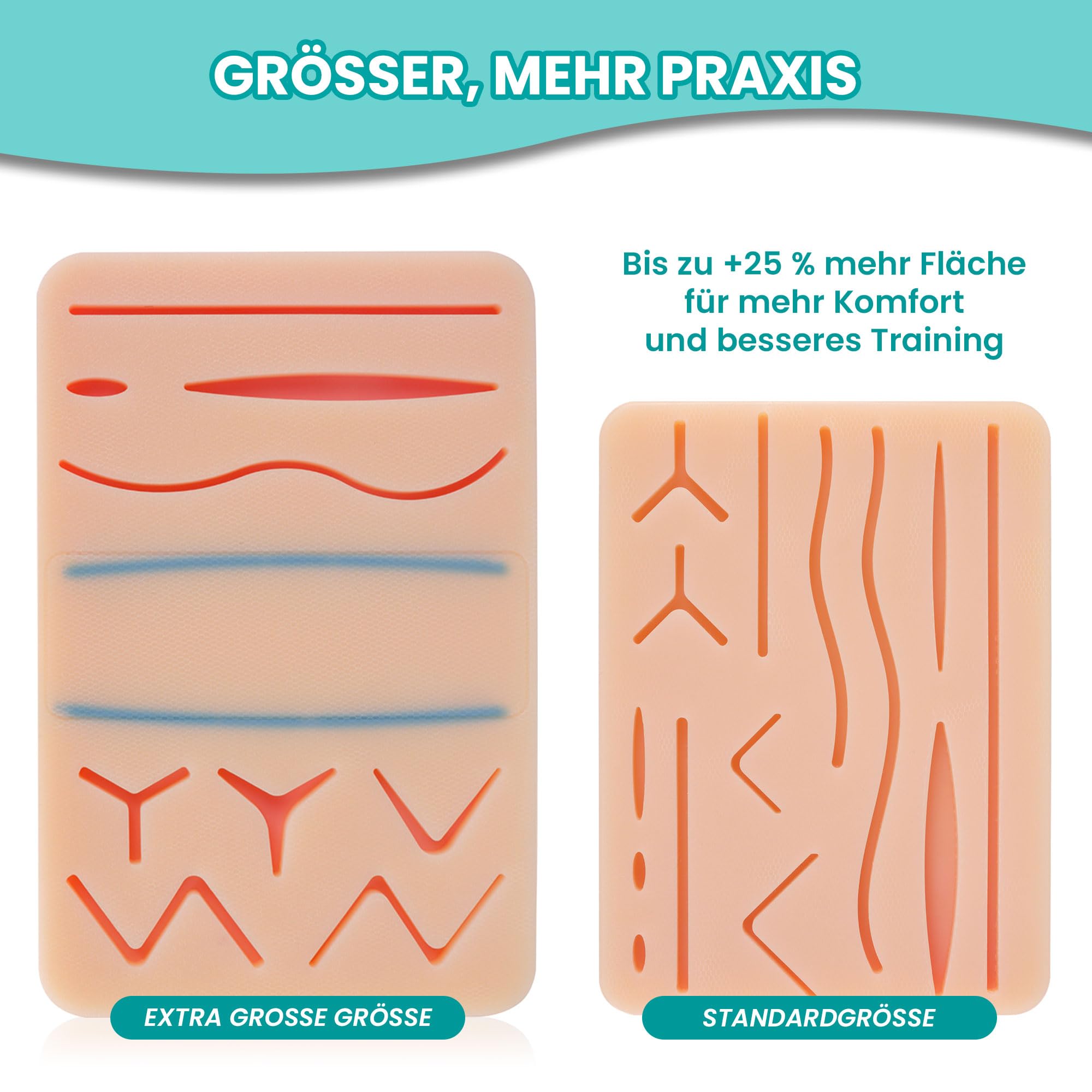 Chirurgisches Nahtset mit Venen und Freischnittbereich | Suture Practice Kit für das Üben von Nahttechniken, Nähset Medizin, Chirurgische Instrumente, Nahtset Übung Medizin, Suture Kit