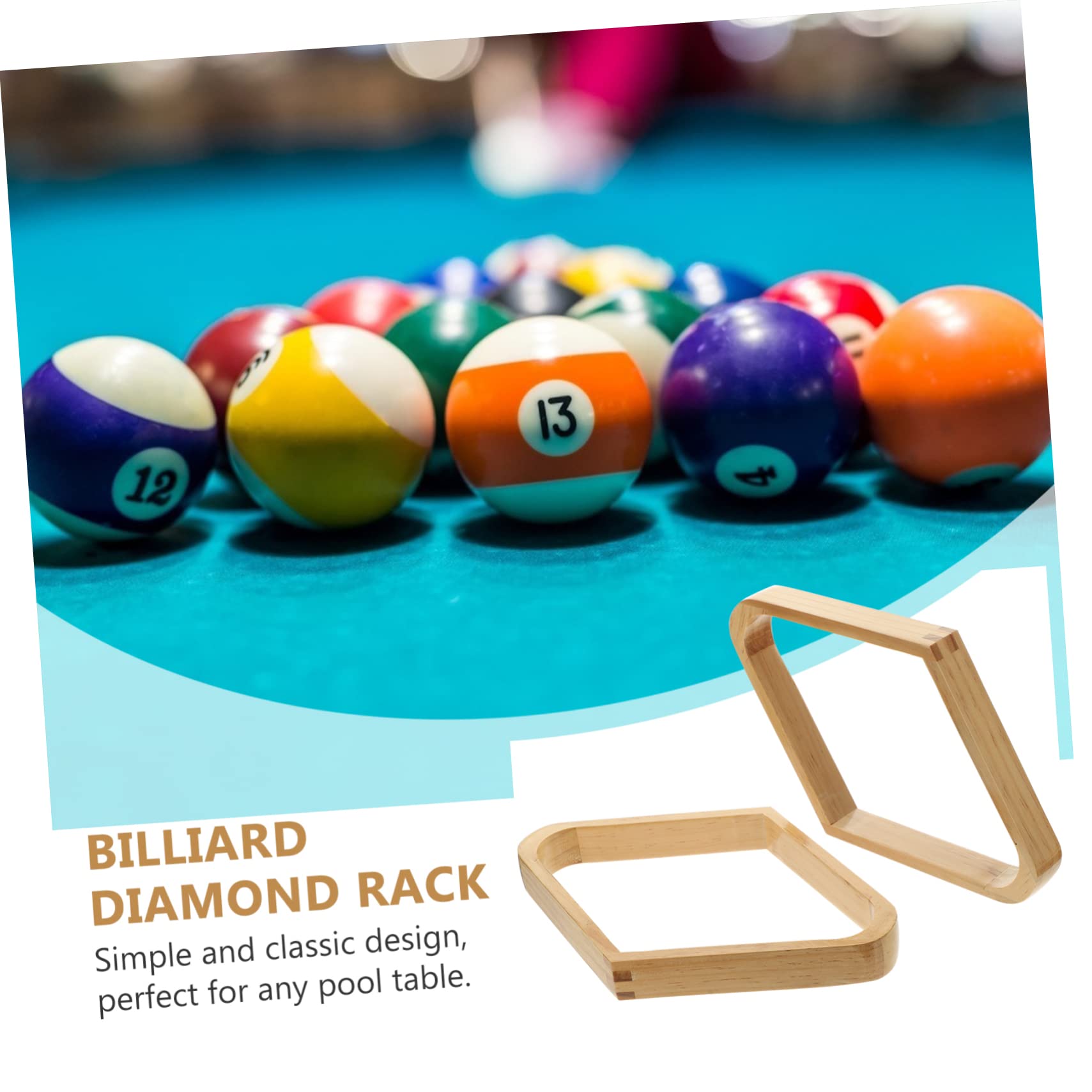 NAMOARLY Billiard Ball Rack Pool Ball Rack Sturdy Wood Diamond Rack Simple Design for Your Pool Table