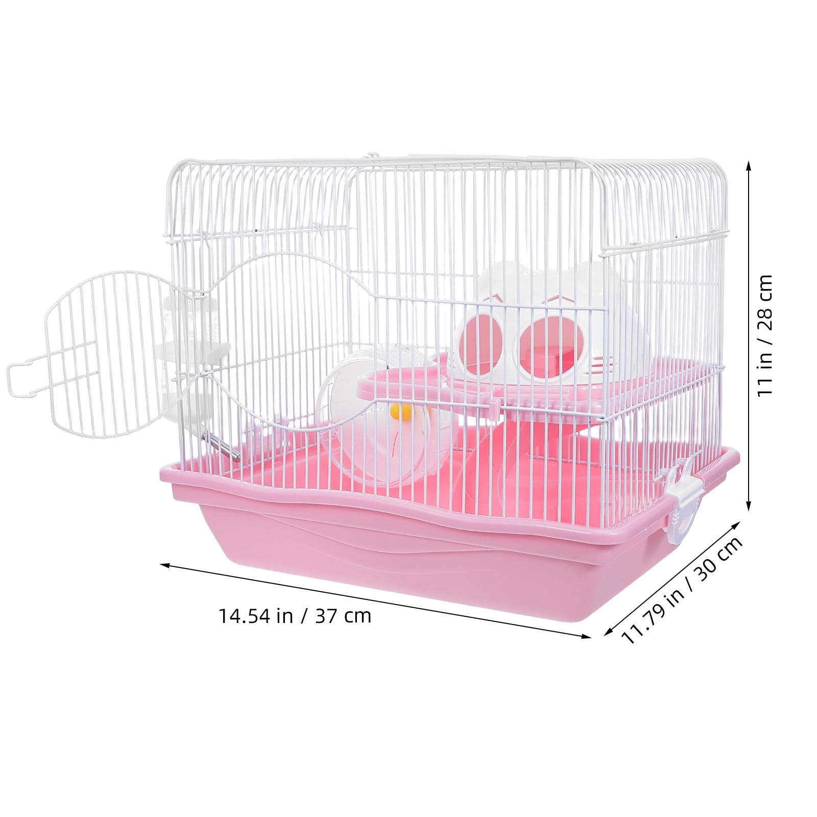 YARNOW Jaula de 2 Niveles para hámster con Rueda y casita Tipo Castillo - Jaula con casita de Juegos para Ratones con comedero, Bebedero y tobogán para Transportar Animales pequeños en casa o de