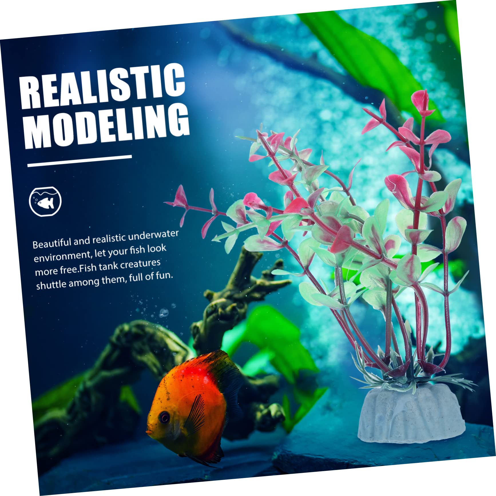 Toddmomy 5ensembles Plantes Aquatiques Artificielles pour Aquarium Décorations De Paysage pour Poissons Et Aquariums Simulation Naturelle Accessoires De Décoration De Réservoir