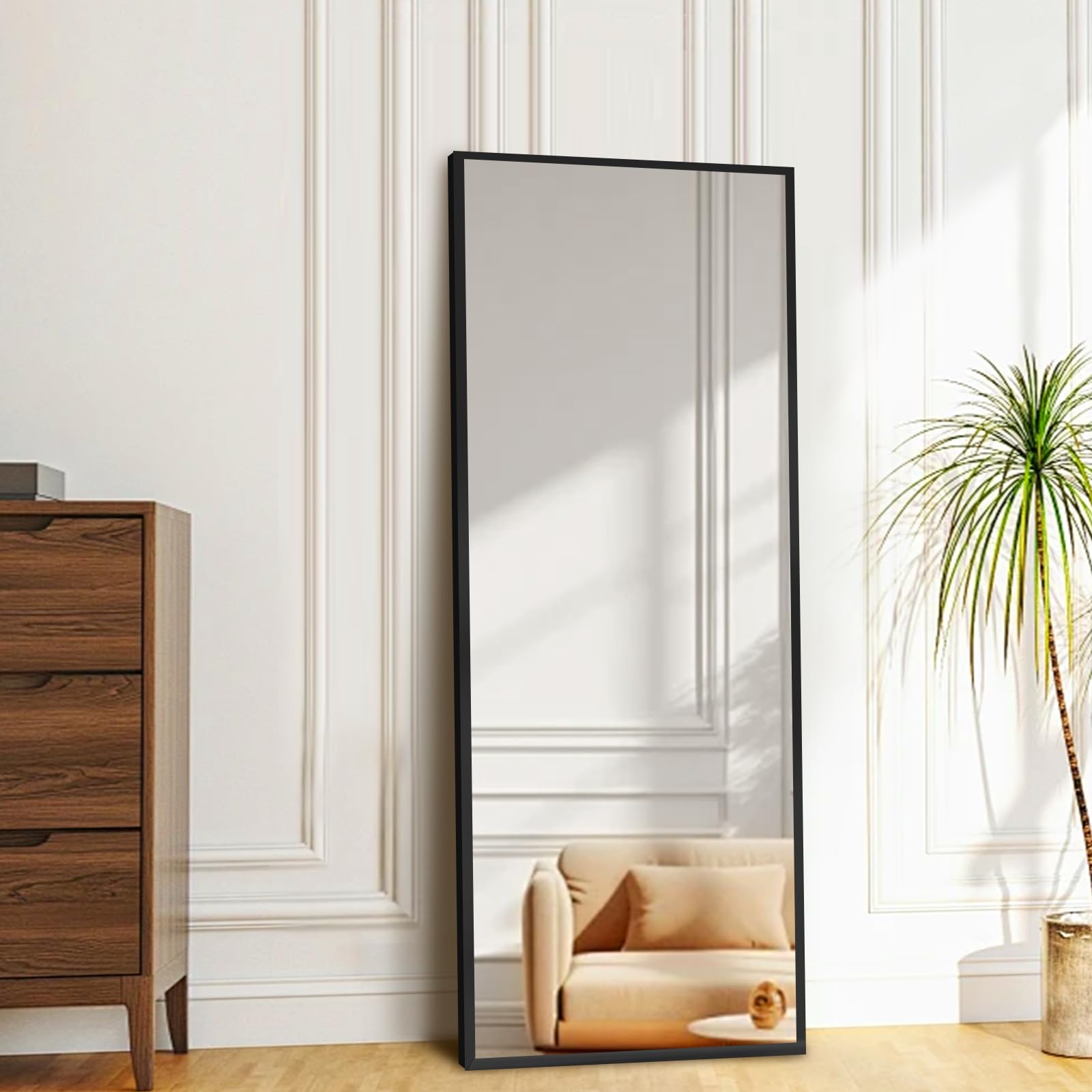 Photo 1 of *** GOLD***TRUNBACK 64"x21" Full Length Mirror with Stand, Shatterproof Floor Mirror, Aluminum Alloy Thin Frame - Freestanding/Leaning/Wall Mount for Bedroom, Living Room & Entryway (Black)