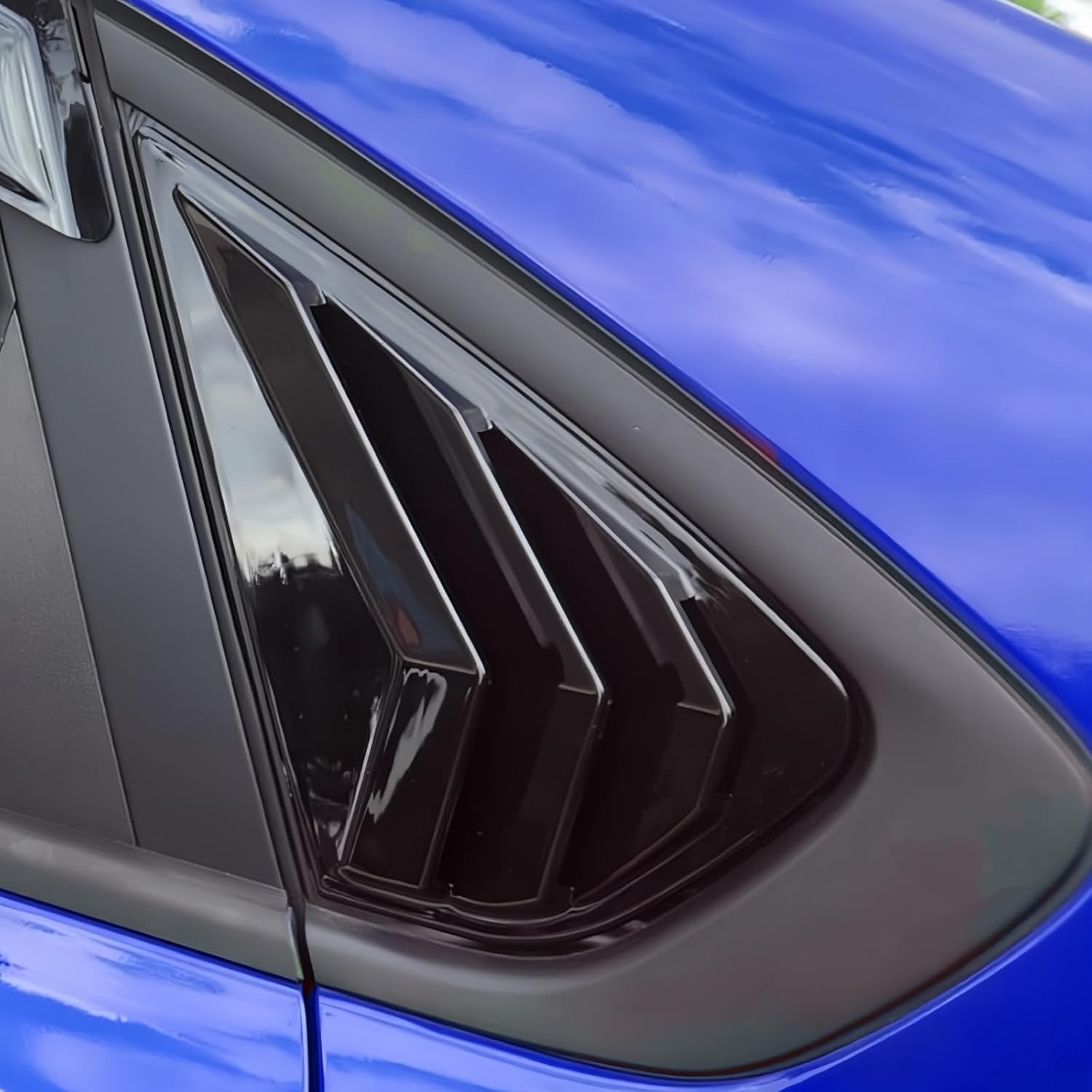for Kia Forte 2019-2024 Rear Side Window Louvers, Racing Style Louvers Air Vent Scoop Shades Cover Blinds 1Pair (Glossy Black)