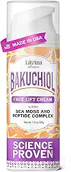 LilyAna Naturals Bakuchiol Creme lifting facial com musgo marinho e complexo de peptídeos - Creme facial para mulheres - Creme facial hidratante e lifting - hidratante noturno antienvelhecimento