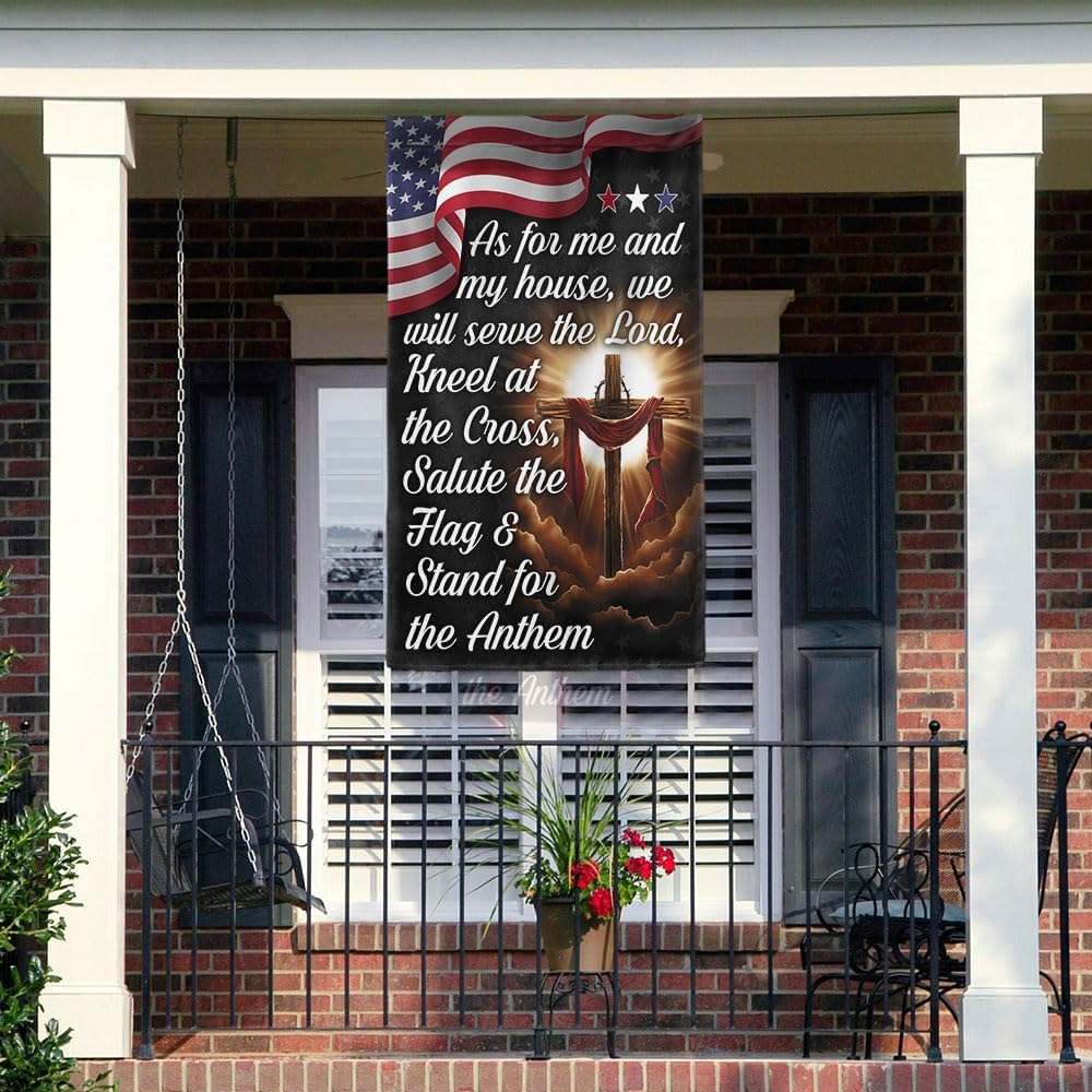 FLAGWIX American Flag-Jesus Cross American Flag As For Me And My House We Will Serve The Lord Flag MLN2495F, Garden Flag (11.5"" x 17.5"")-USA Flags Premium Polyester-Decorative Indoor Outdoor Flag - Image 6