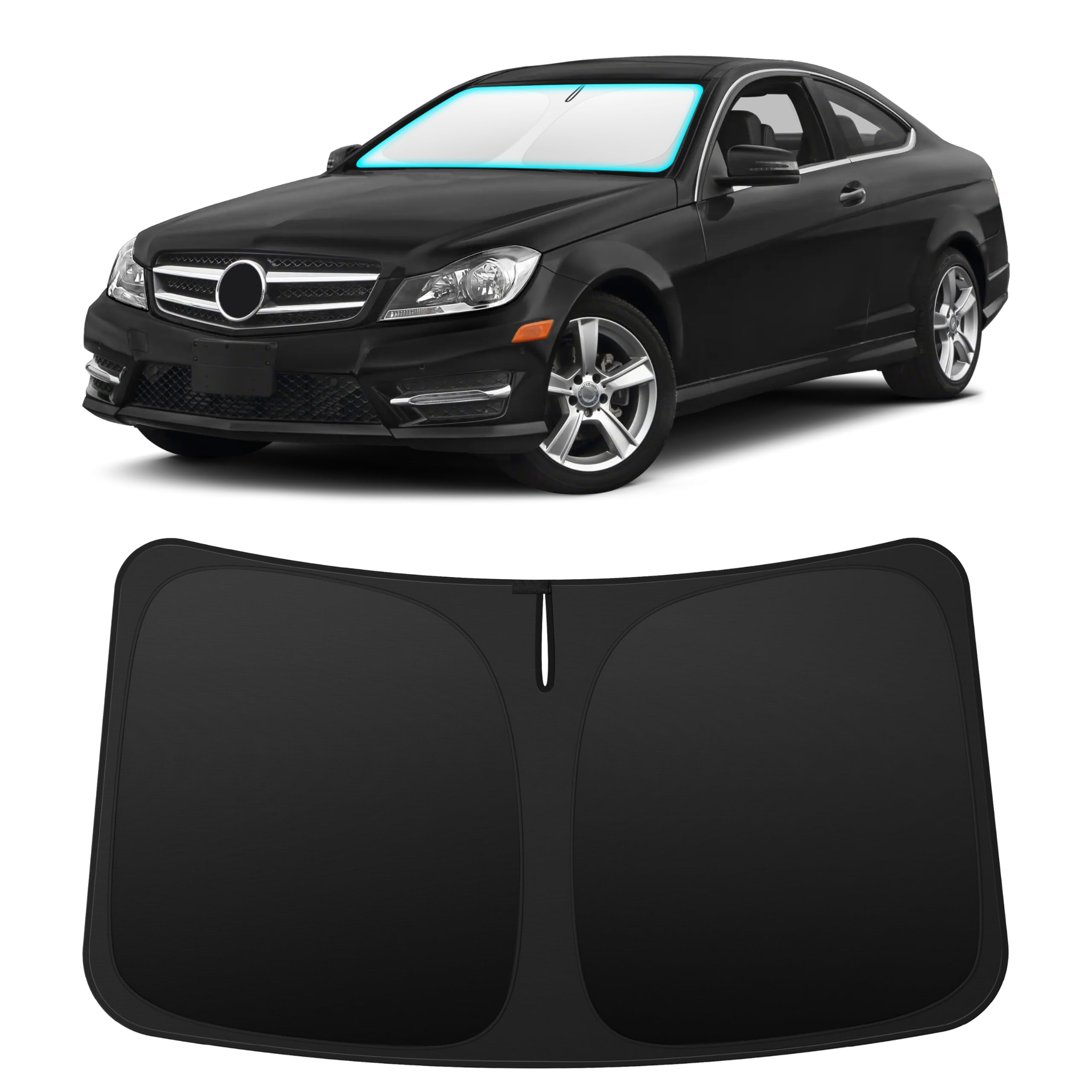 INSAUTO Custom Fit Windshield Sun Shade for Mercedes-Benz C-Class 2008-2014