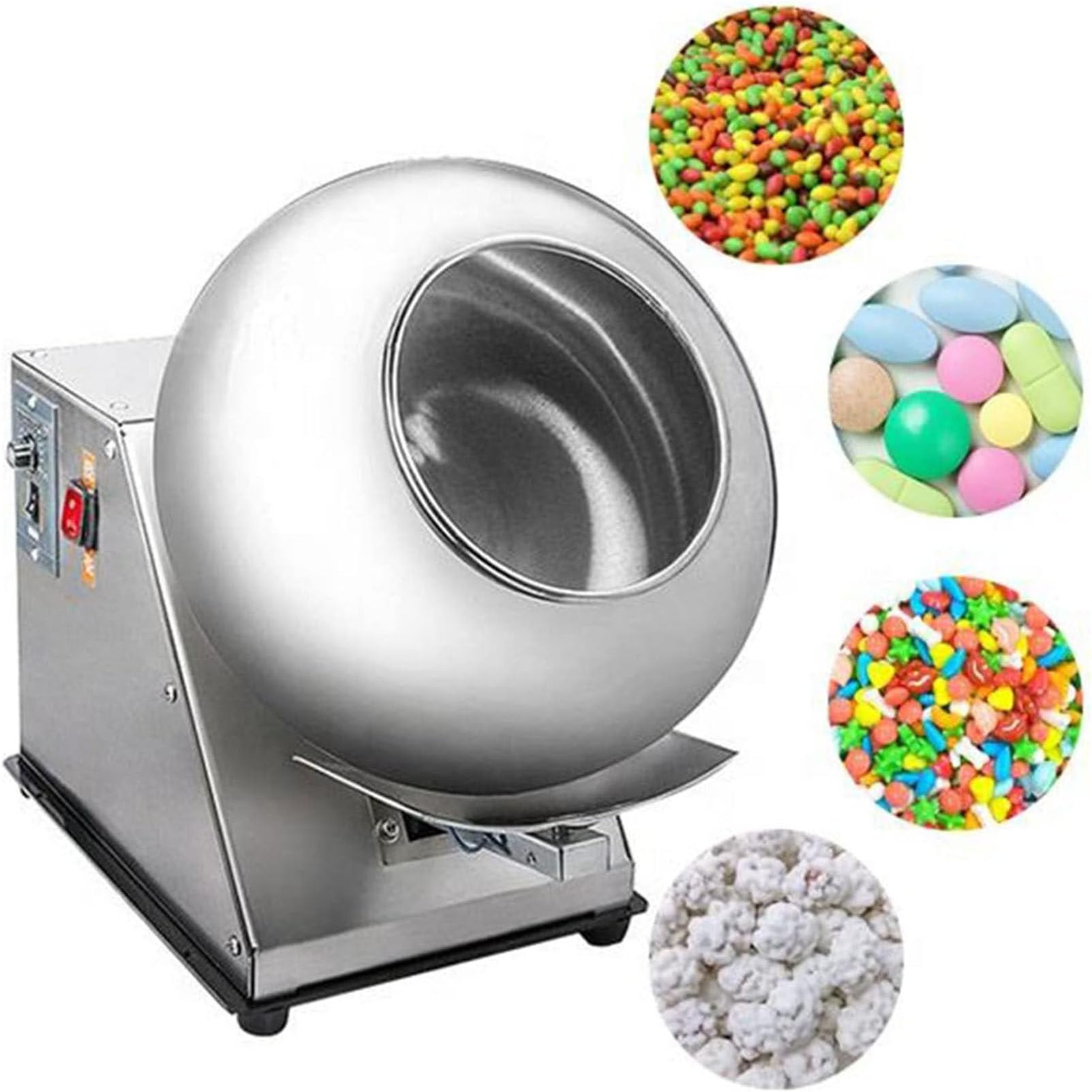 Máquina eléctrica de recubrimiento de caramelos para pulir bolas de azúcar y chocolate, máquina de secado para industrias alimentarias y farmacéuticas, 300 mm