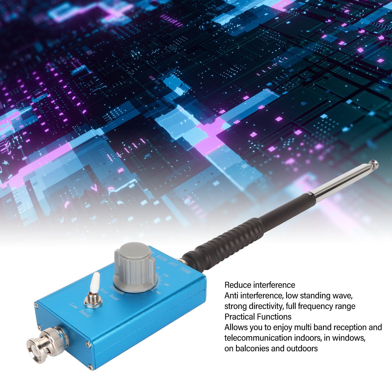 Antenne à Ondes Courtes Réglable Professionnelle HF3-30 MHz pour Une Utilisation Intérieure et Extérieure, Kit D'antenne Portable, Alliage D'aluminium Durable, 1 X Radio à Ondes Courtes