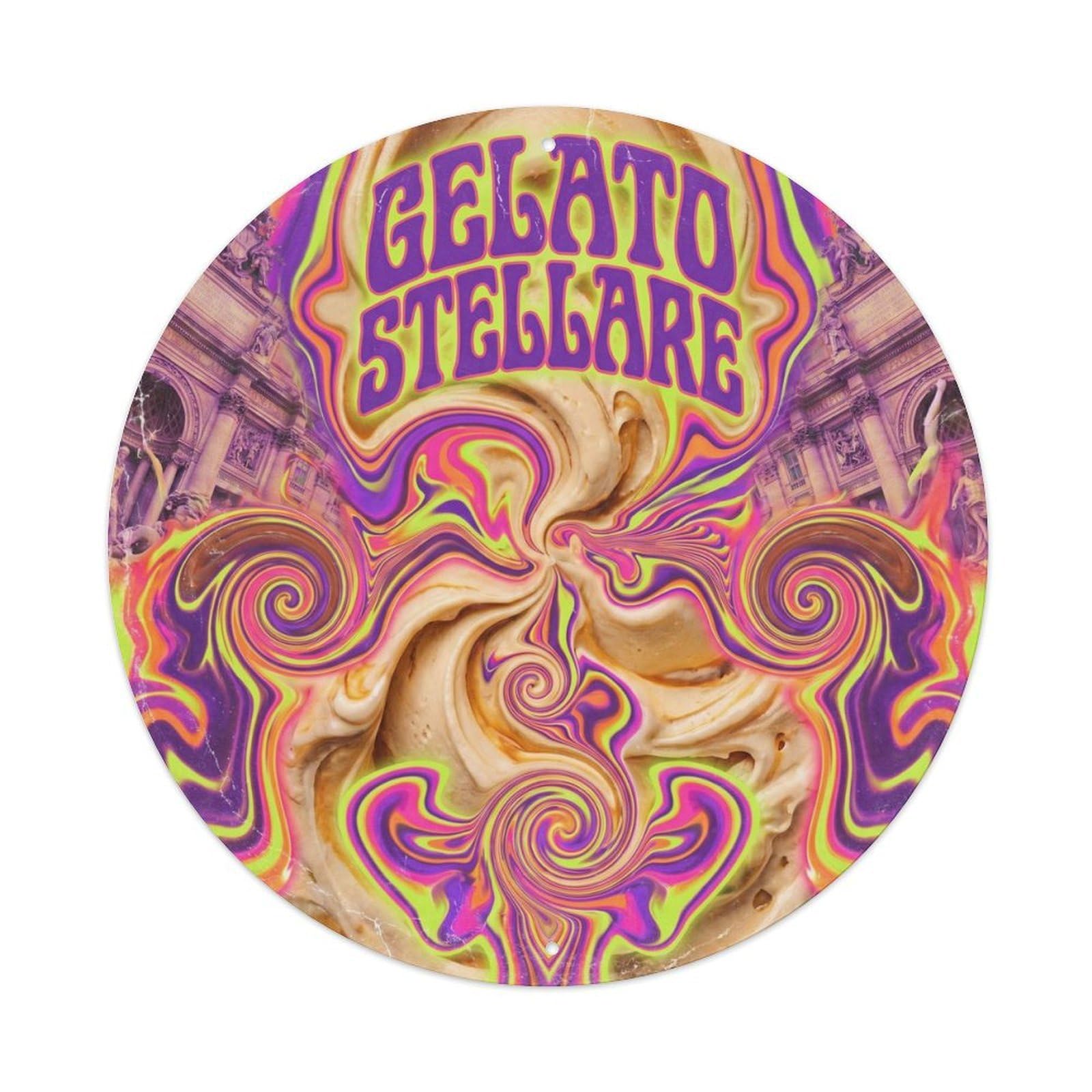 Psychedelic Ice Cream Gelato Dessert Cafe Metal Tin Sign