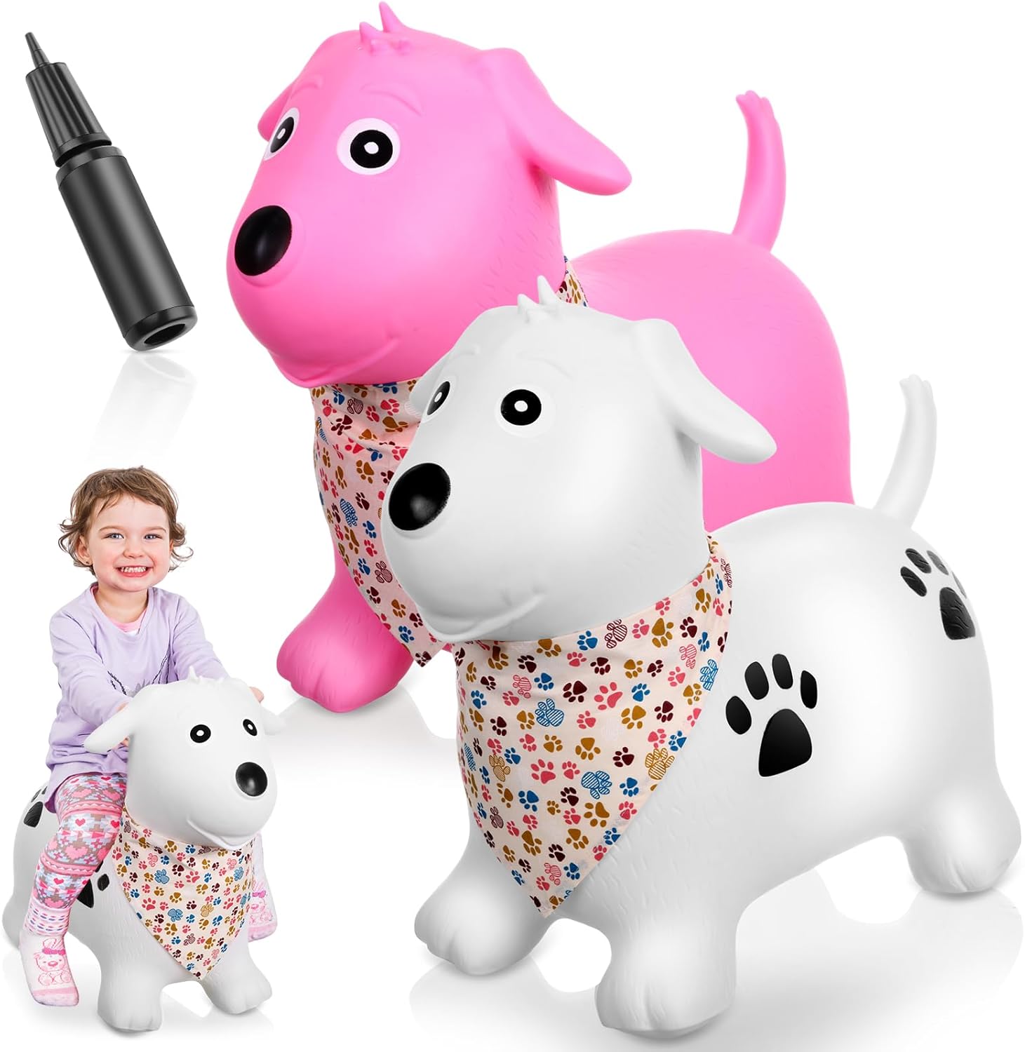 Amazon.com: VercanMonth 2 Pack Bouncy Animal Dog Hopper Inflatable ...