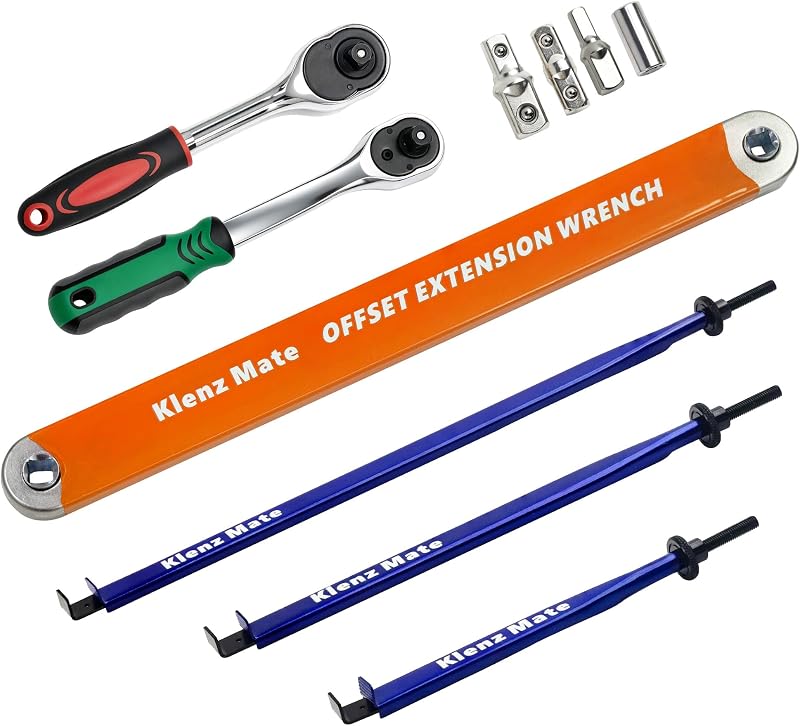Kit de Ferramentas com Extensão Deslocada KlenzMate KM-OW6TS para Espaços Estreitos, 0° de Oscilação, Soquetes e Catracas