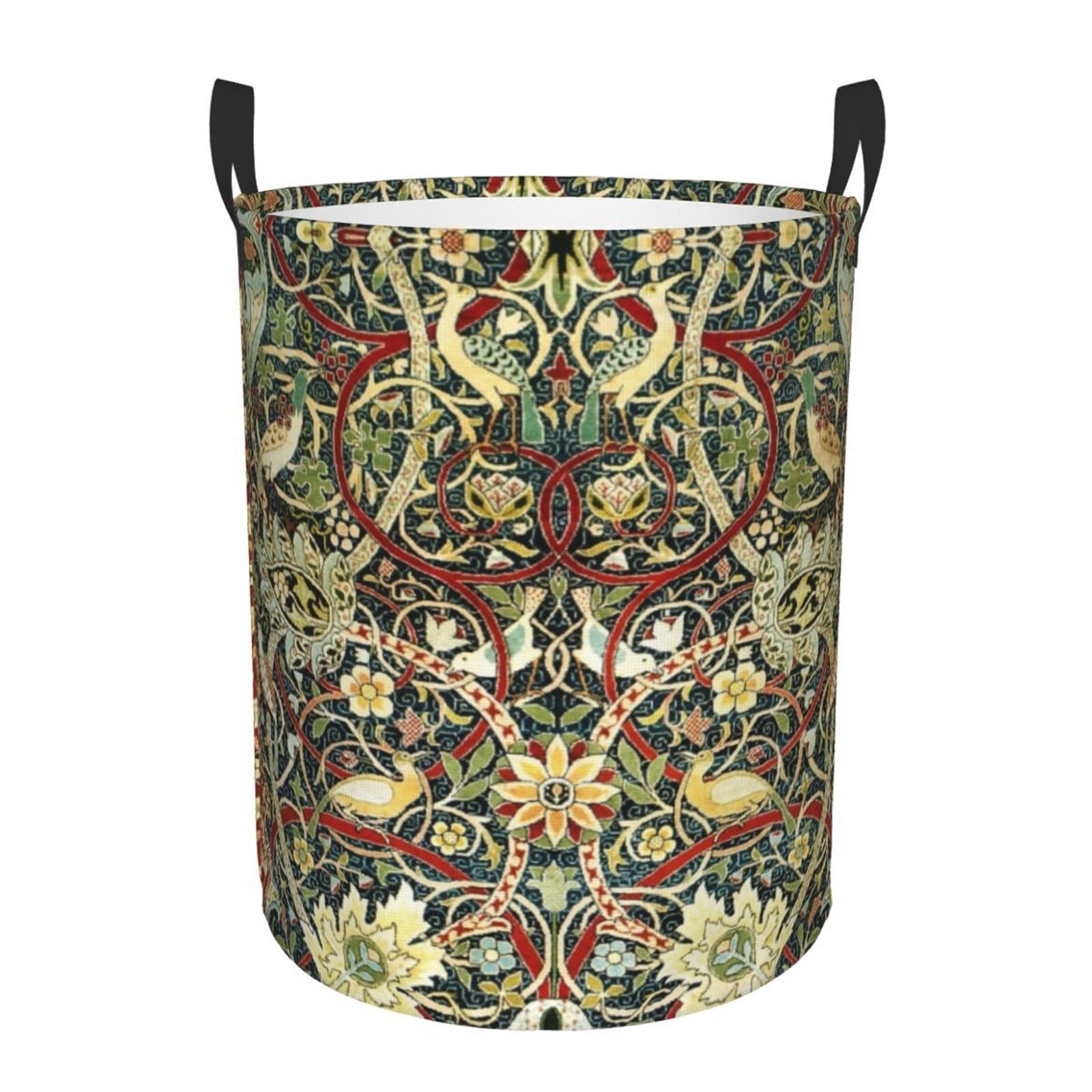 Fabric laundry hamper Laundry Basket Collapsible Floral Textile Pattern Hamper Organizer Storage Bins for Family(Color13,42x34 cm)
