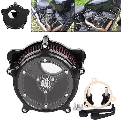 Miniatura 4 de SHMTOOL CNC Aluminum See Through Air Cleaner Filter Intake System Kit for for Harley M8 Softail Touring Road King Street Glide Tri Glide Trike